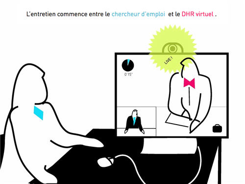 Image scénographique pour le démonstrateur DRH réalisée par Aude-Maïmouna Guyot-Mbodji et Annie Gentes