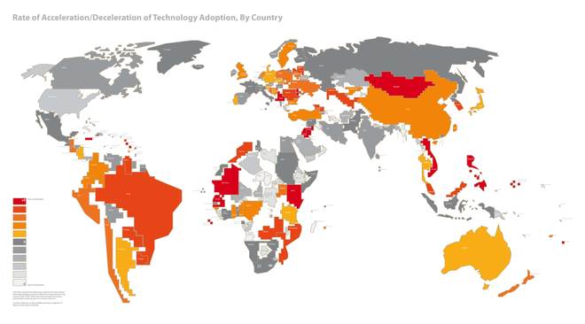 La carte de l'adoption des technologies