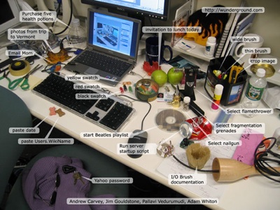 illustration d'utilisation d'Amphibian dans le bureau d'un utilisateur