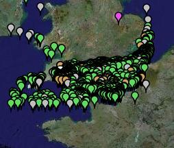 La carte des épaves dans la Manche
