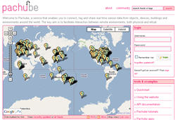 La carte des objets disponibles sur Pachube