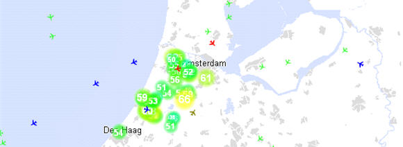Le niveau de pollution sonore autour d'Amsterdam par Geluidsnet Le niveau de pollution sonore autour d'Amsterdam par Geluidsnet