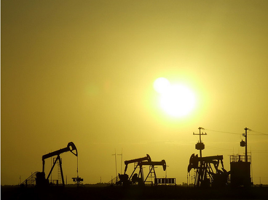 Sunset at Petroleum Field Sunset at Petroleum Field