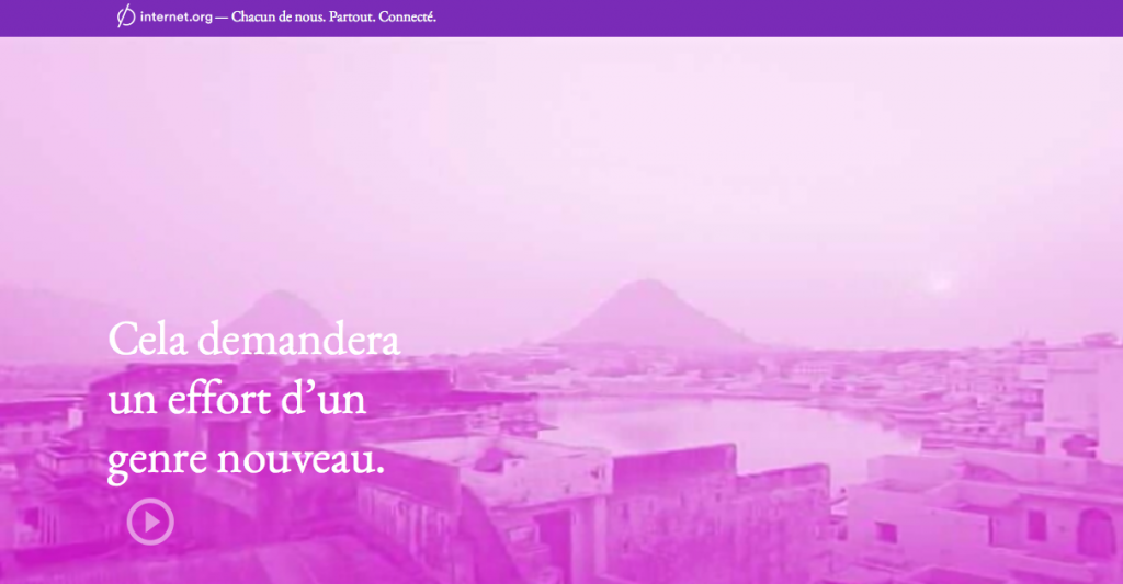 Page d'accueil d'internet.org Page d'accueil d'Internet.org