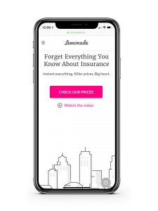 L'interface de Lemonade, l'assureur chatbot