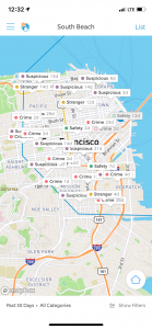 Cartographie par défauts des incidents signalés sur une page d'accueil de Neighbors : le crime est partout !