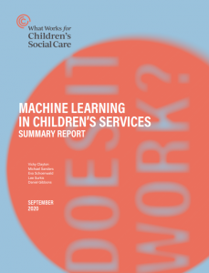 Couverture du rapport d'évaluation du machine learning pour l'aide sociale à l'enfance