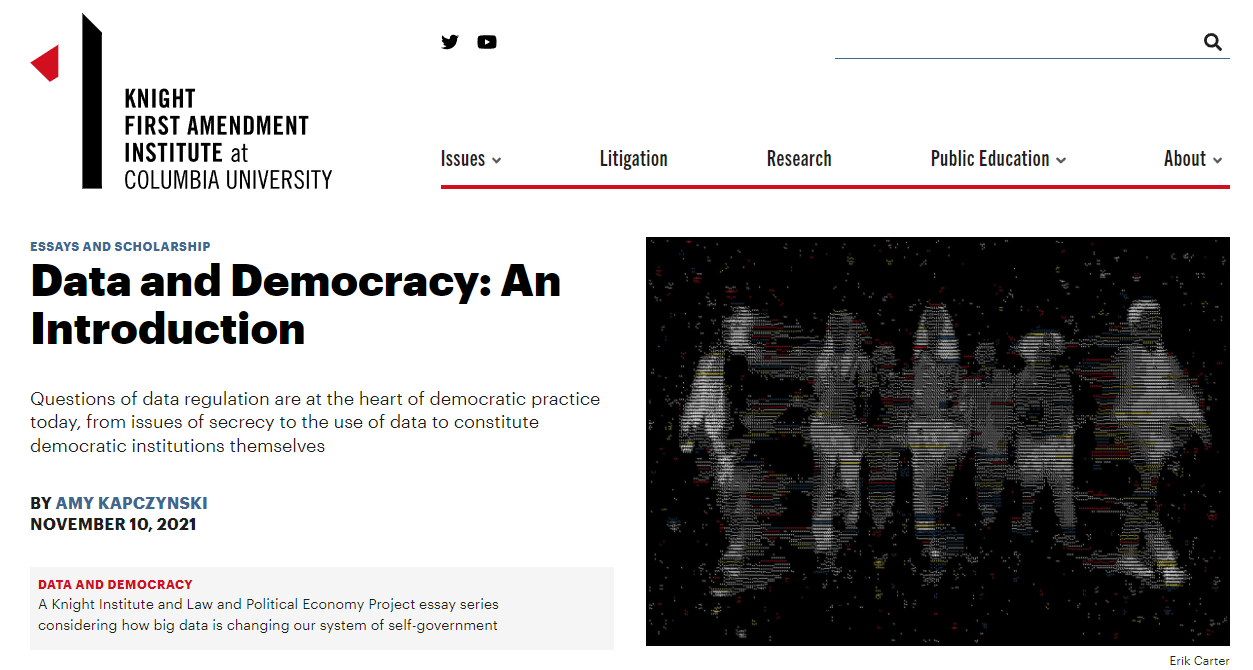 l'article introductif de Amy Kapczynski pour le Knight Institute l'article introductif de Amy Kapczynski pour le Knight Institute